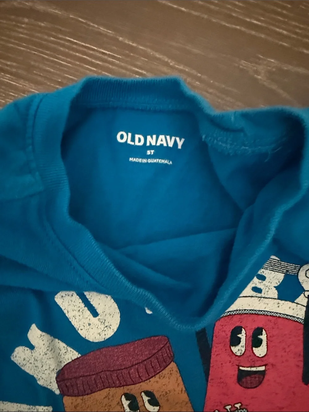 Old Navy Kids' Blue 'Peanut Butter & Jam Session' Long-Sleeve Tee. Size 5T